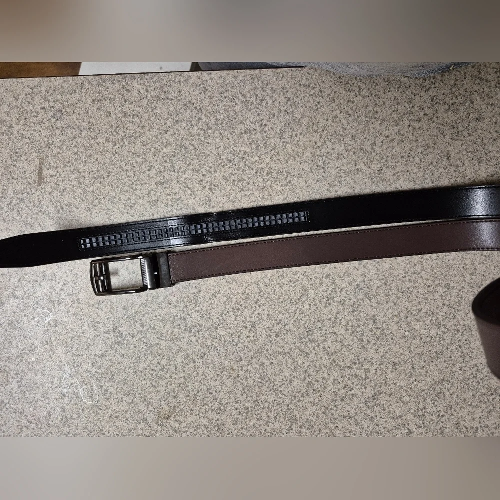 Reversible Black and Brown Leather Belt